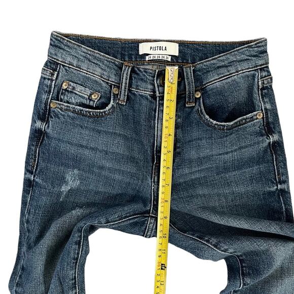 Pistola Monroe High Rise Jeans Womens 24 Soho Blue Distressed True Classic Fit - Picture 8 of 9